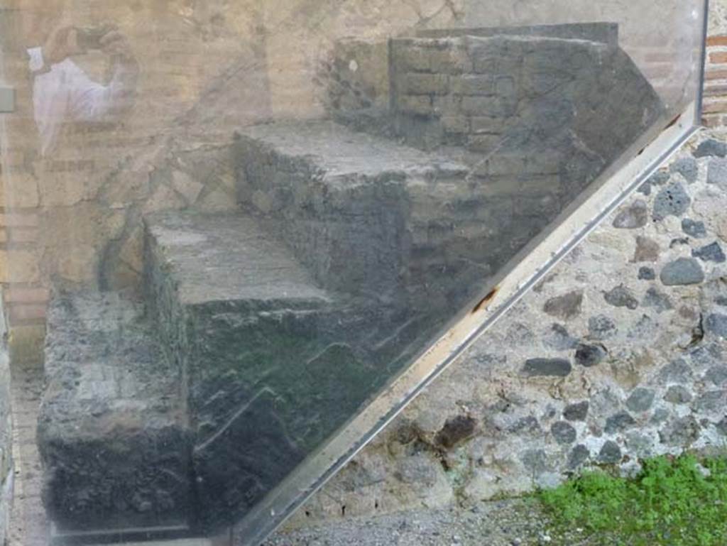 IV.20, Herculaneum, October 2012. Steps from street to upper floor, photo taken from IV.19. Photo courtesy of Michael Binns.